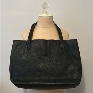 Elegant Black Leather Tote Bag
